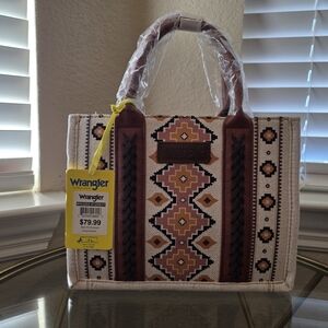 Wrangler Tan & Brown Southwestern Tote Bag